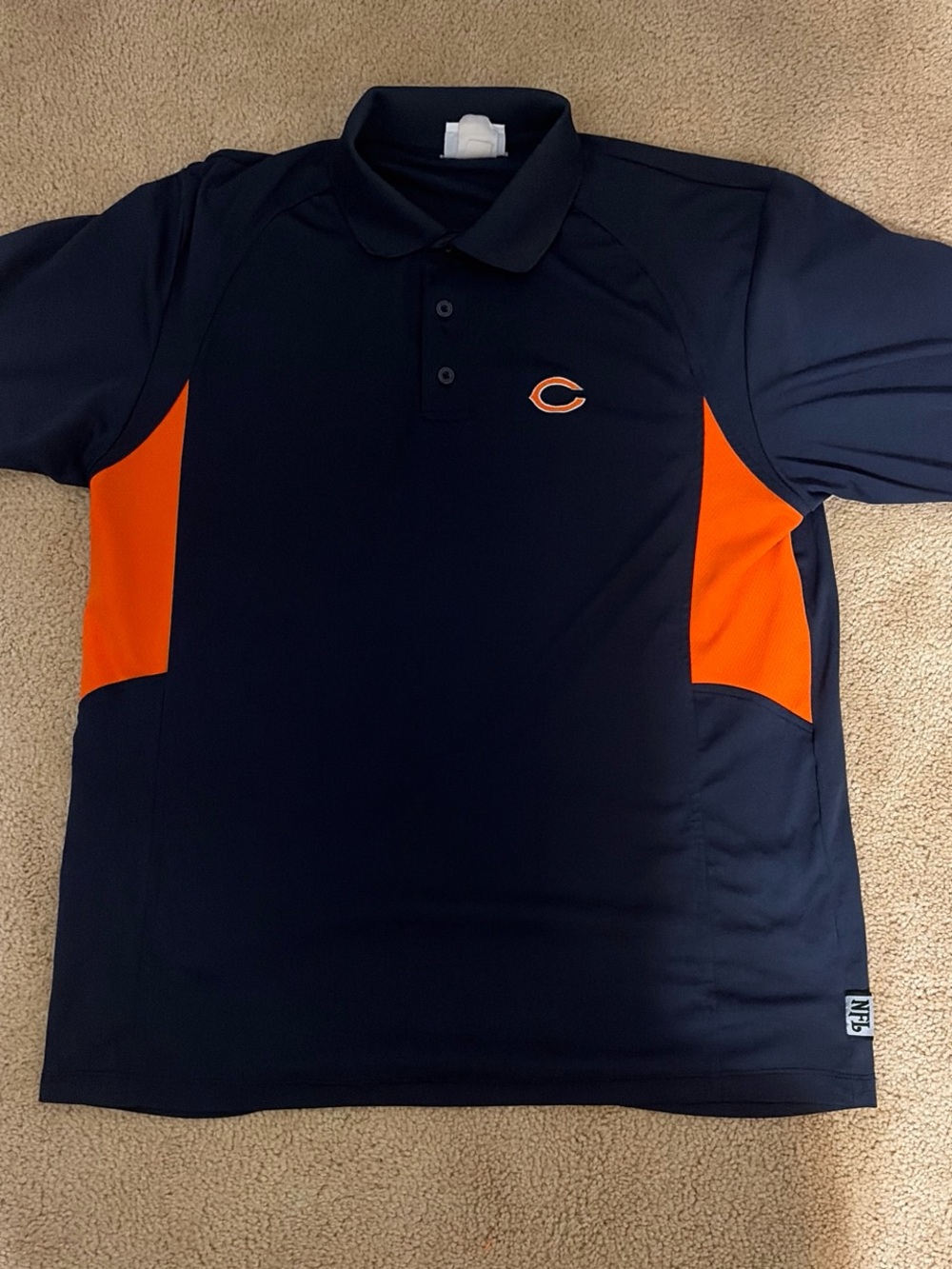 NFL Men’s Navy and Orange Polo with Team Crest